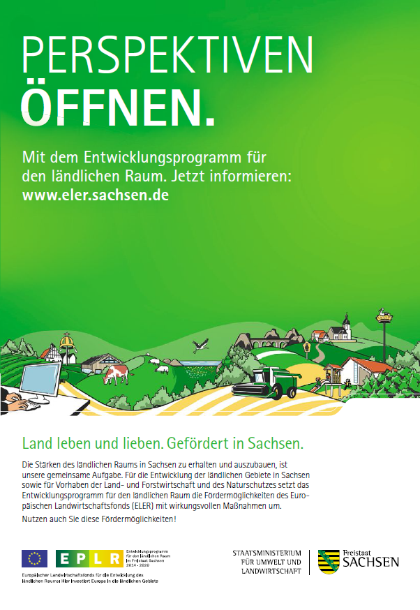 Anzeige mit dem Titel Perspektiven öffnen, einem kurzen Erläuterungstext und einer veranschaulichenden Illustration