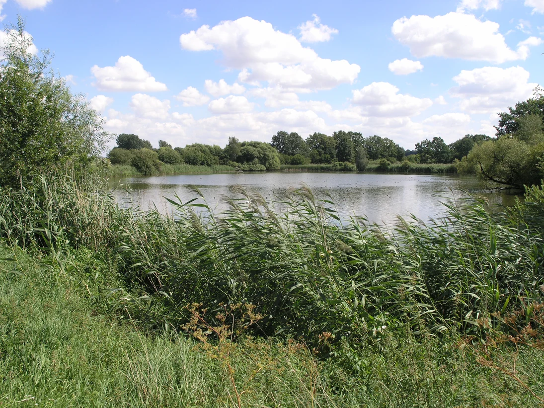 Teich mit Wolken