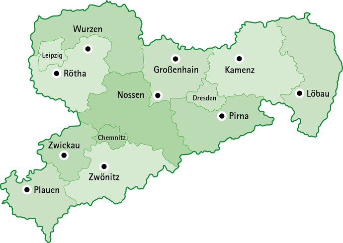 Standorte der FBZ und ISS